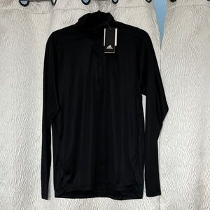 Adidas Men’s Custom Embroidered Lightweight Quarter-Zip Pullover -Black-Size S